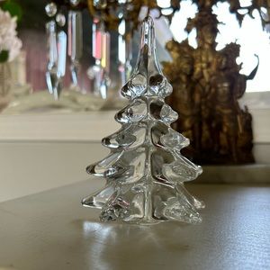 Vintage art glass Christmas tree art glass 5.5” Murano style.